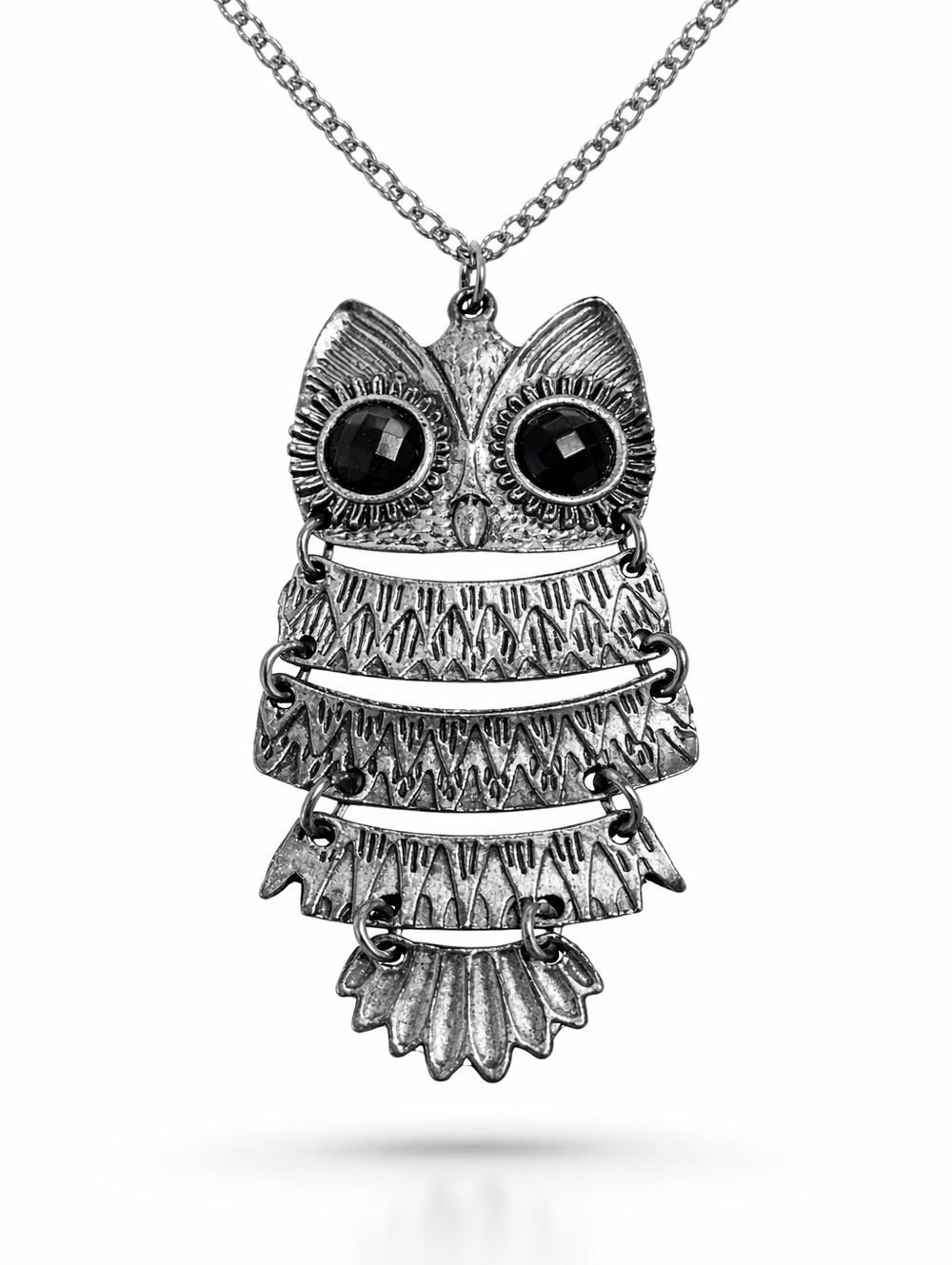 Tibetan Silver Plated Fashion Owl Necklace